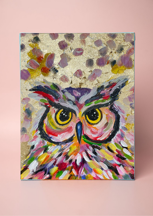 Gold leaf Owl